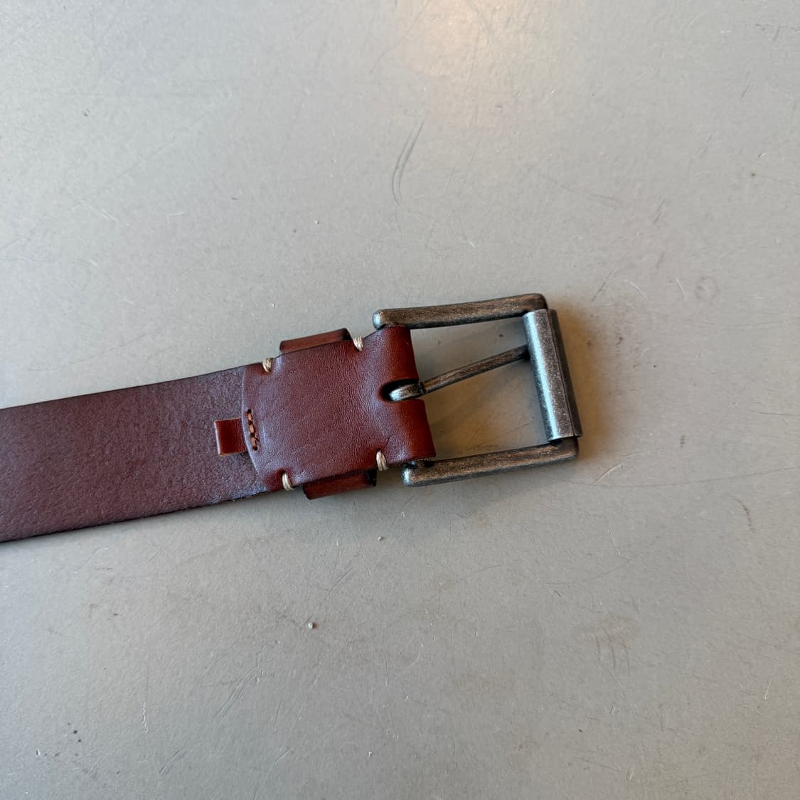 vtg 브라운 레더 벨트 상품이미지4