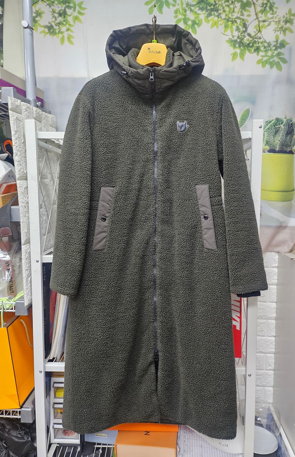 왁 여성 골프후리스 롱후리스 코트 55 후드 롱플리스코트 AD10 상품이미지1