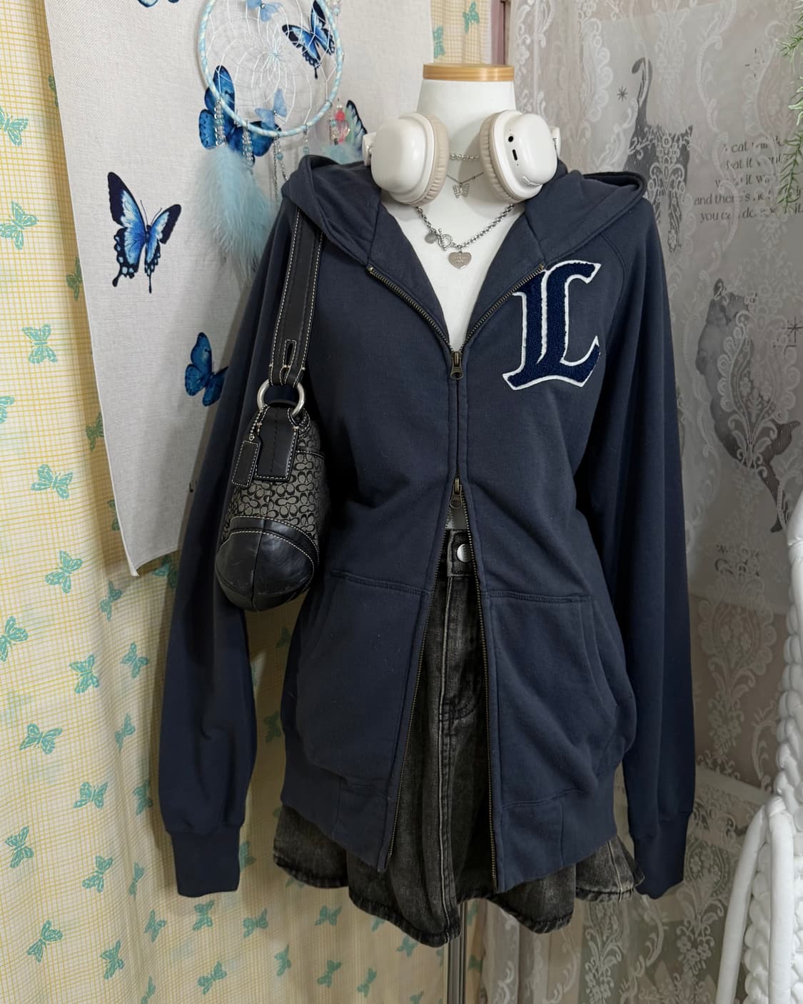 네이비 라이언즈 투웨이 후드 집업 상품이미지5