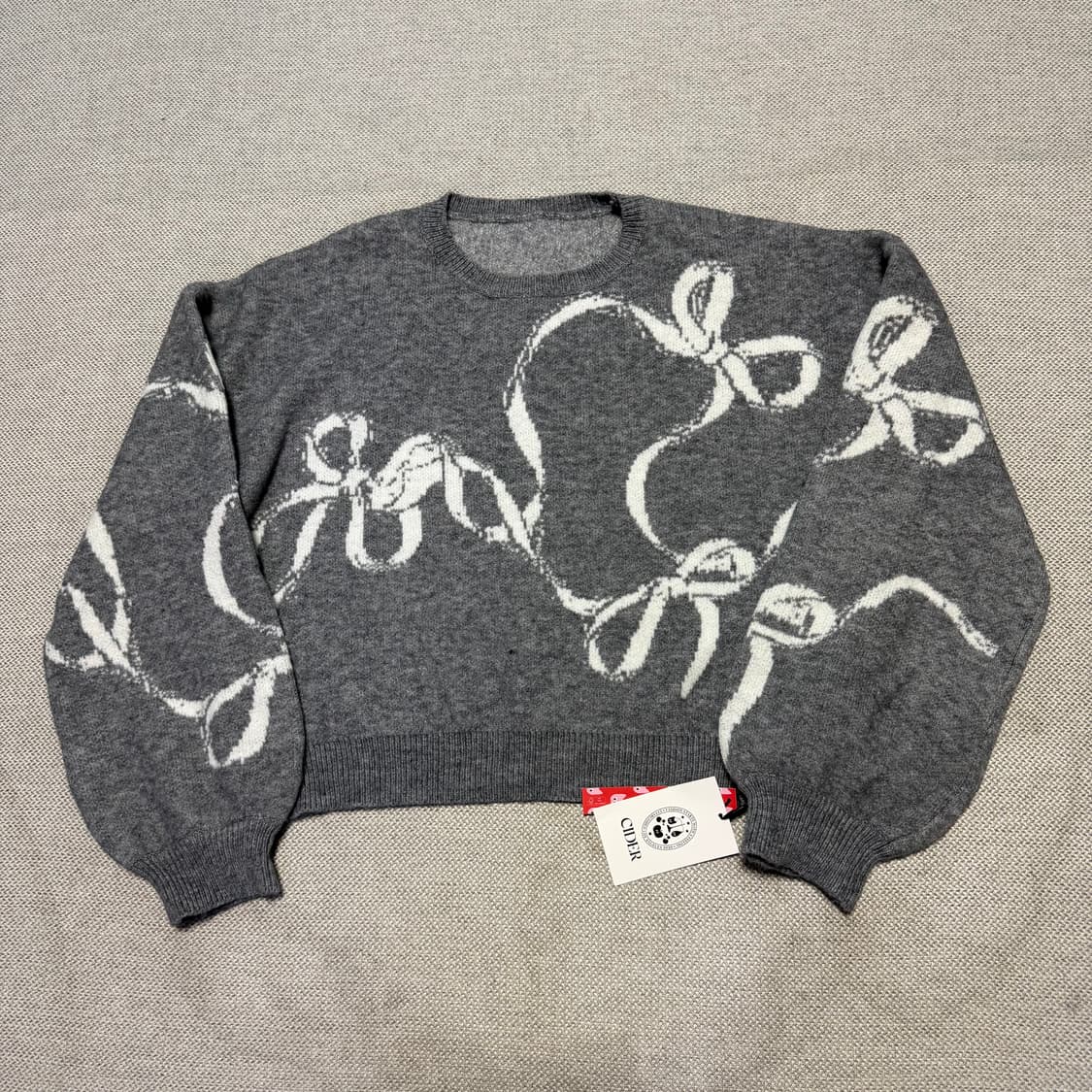 샵사이다 패턴 라운드 니트 상품이미지1