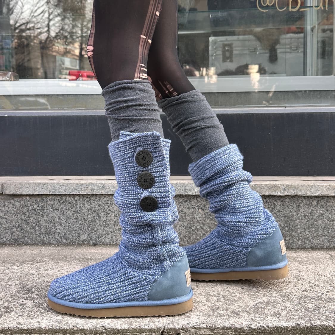 00s 스카이 블루 니트 어그 카디 부츠 상품이미지7