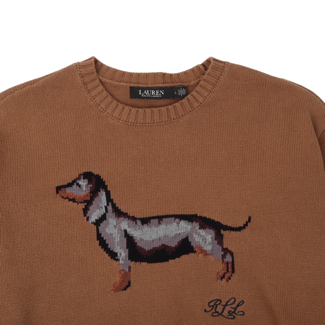 로렌 랄프로렌 브라운 도그 인타르시아 스웨터 니트 상품이미지2