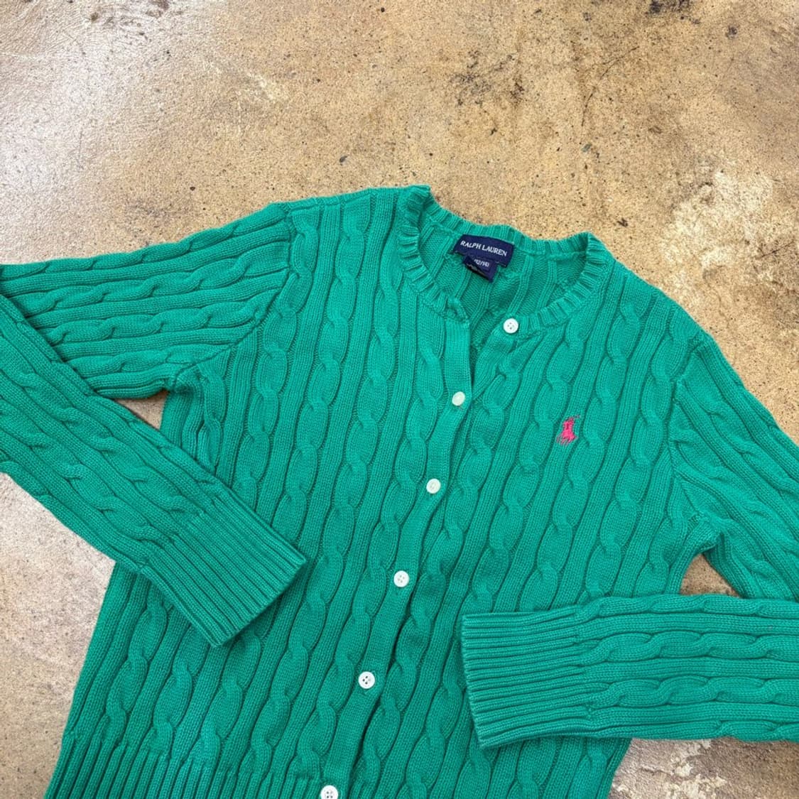 폴로 랄프로렌 그린 니트 꽈배기 가디건  상품이미지1