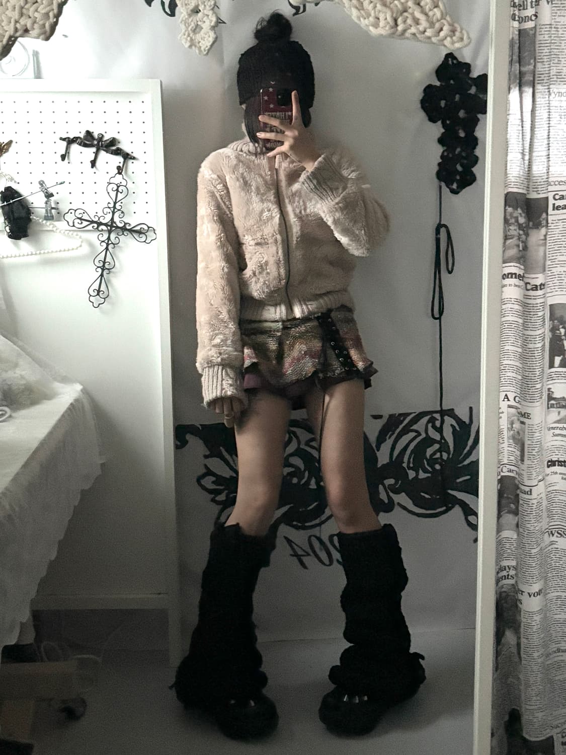 • beige fur zip-up 상품이미지2