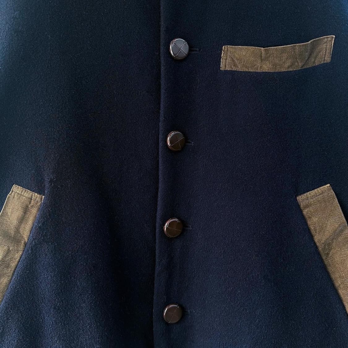 하카옴므 제팬 네이비 코듀로이카라 울자켓 상품이미지4