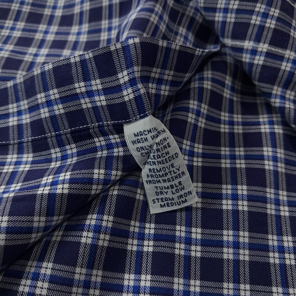 CK271 L 폴로 90s 홍콩판 네이비 스몰 타탄체크 셔츠 남방 상품이미지5