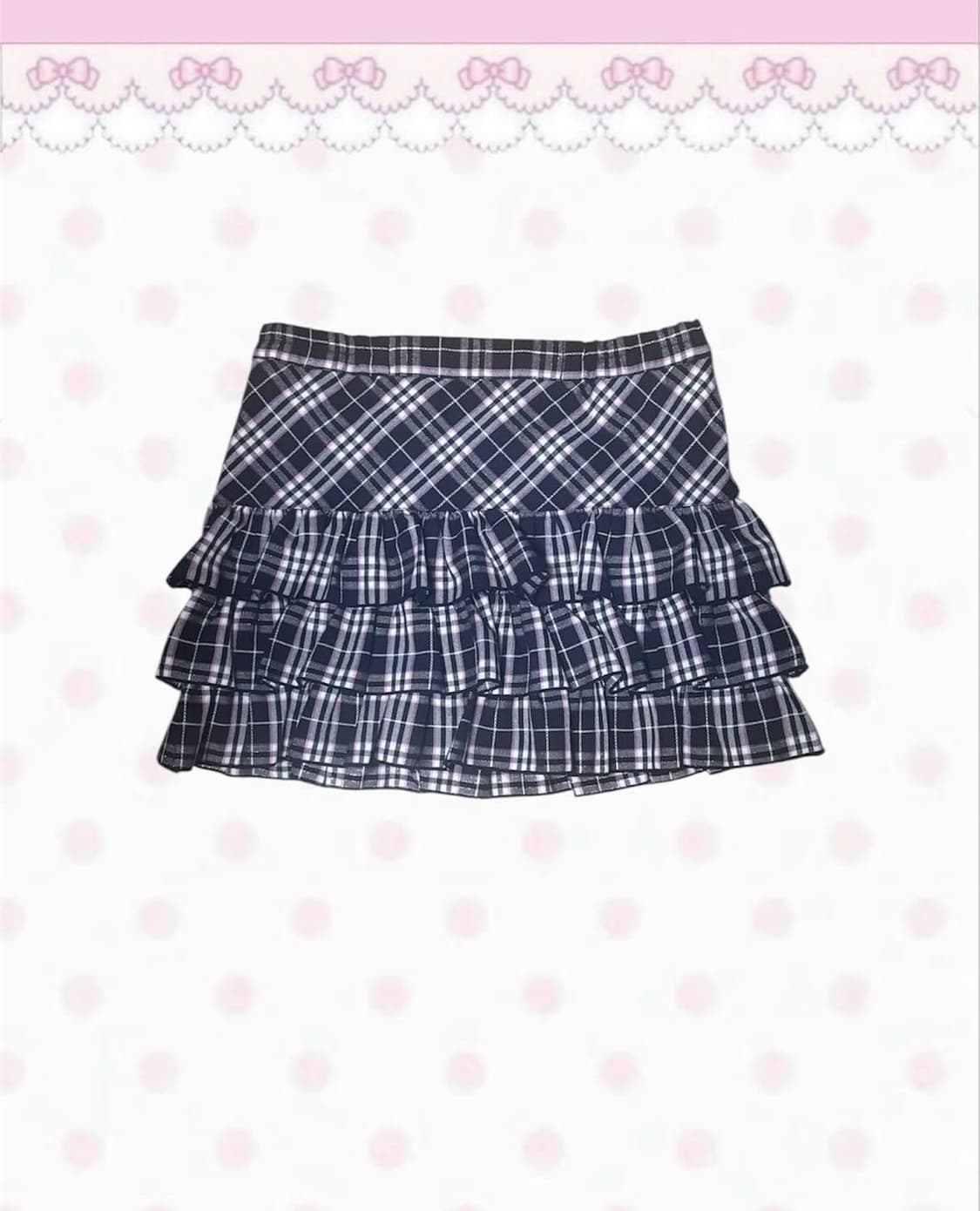 빈티지 블랙핑크 은사 캉캉 미니 스커트 상품이미지1