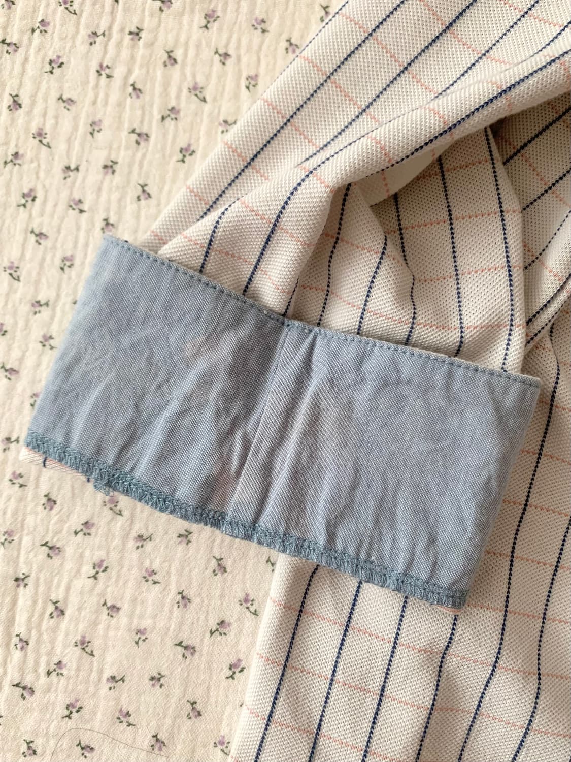 사선 단추 체크 블라우스 상품이미지9