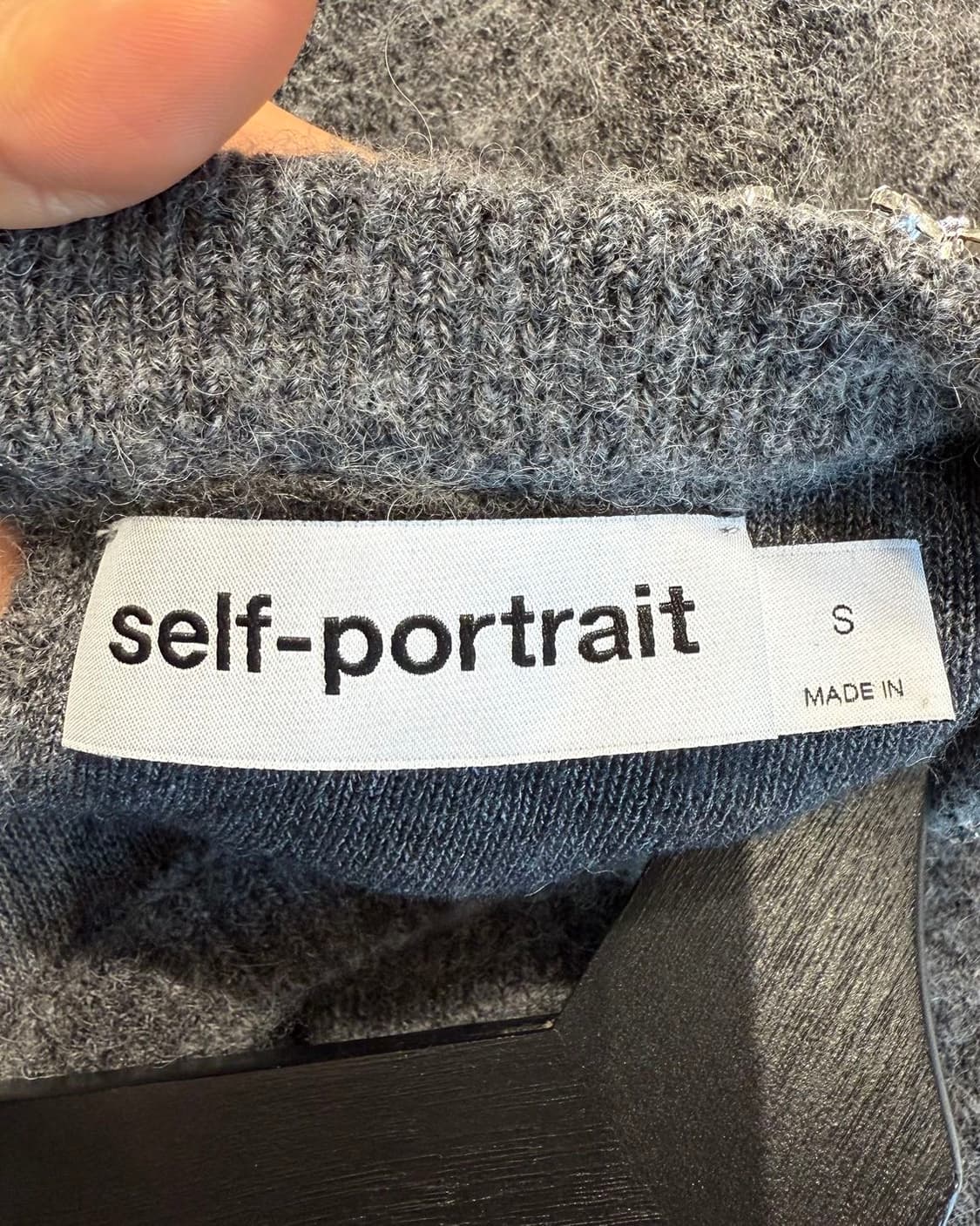 셀프 포트레이트 그레이 엠블리시드 니트 상품이미지8