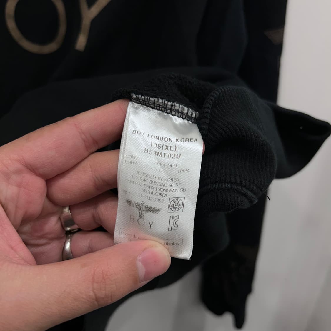 보이 런던 패턴 로고 헤비 코튼 라운드 맨투맨 상품이미지5