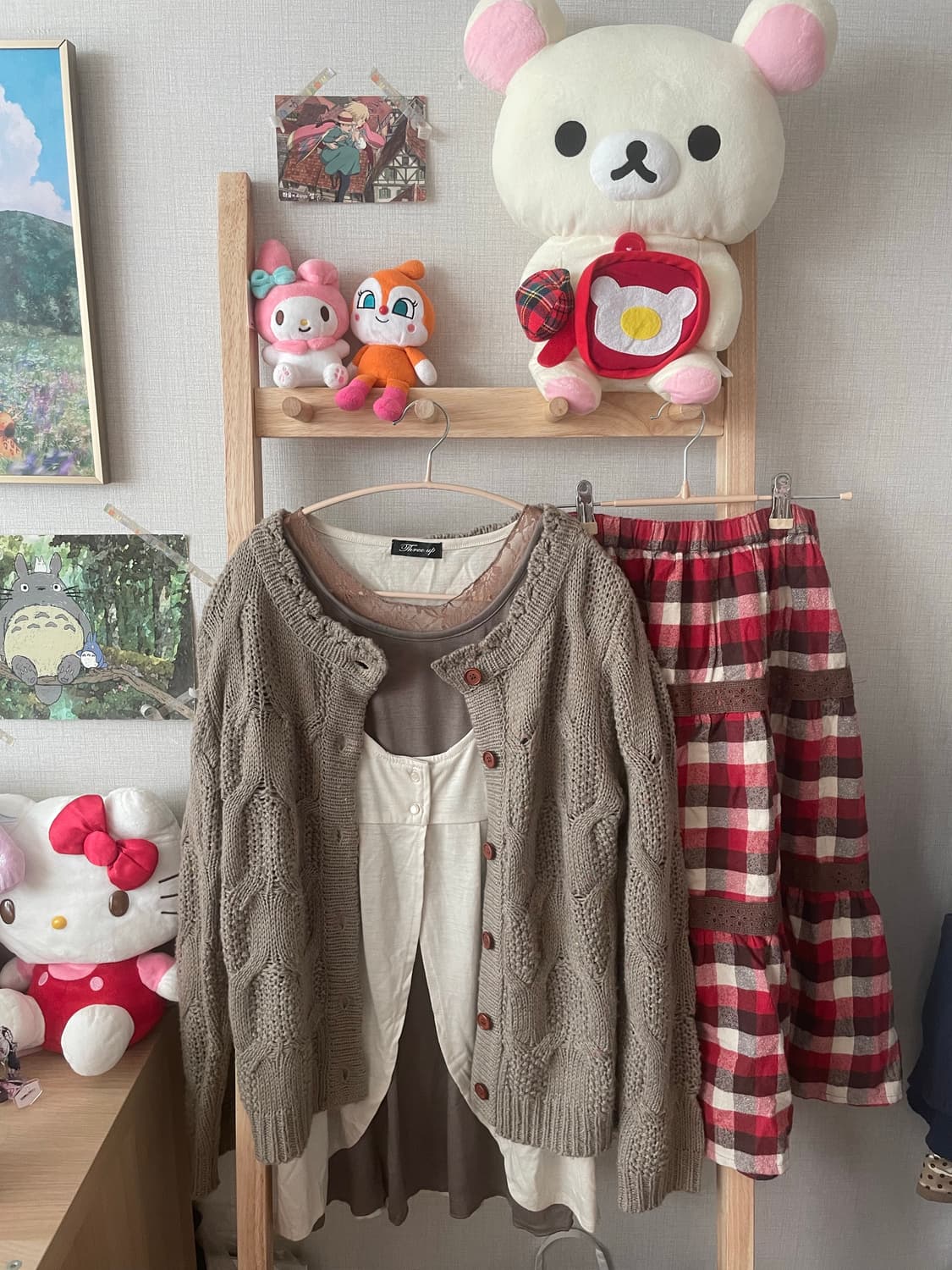 모리걸 빈티지 딸기초코 바선생 가디건 세트 ♥️🤎 상품이미지1