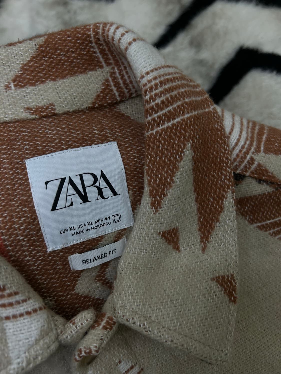 [한국2XL]ZARA 아즈텍패턴 헤비 아웃터 셔츠 상품이미지5