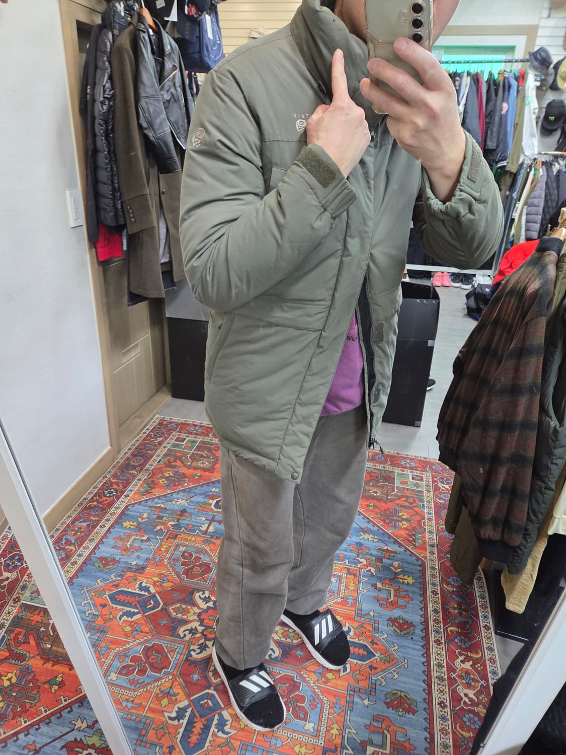 마운틴하드웨어 덕다운 야상 파카 자켓 L 올리브카키  상품이미지10