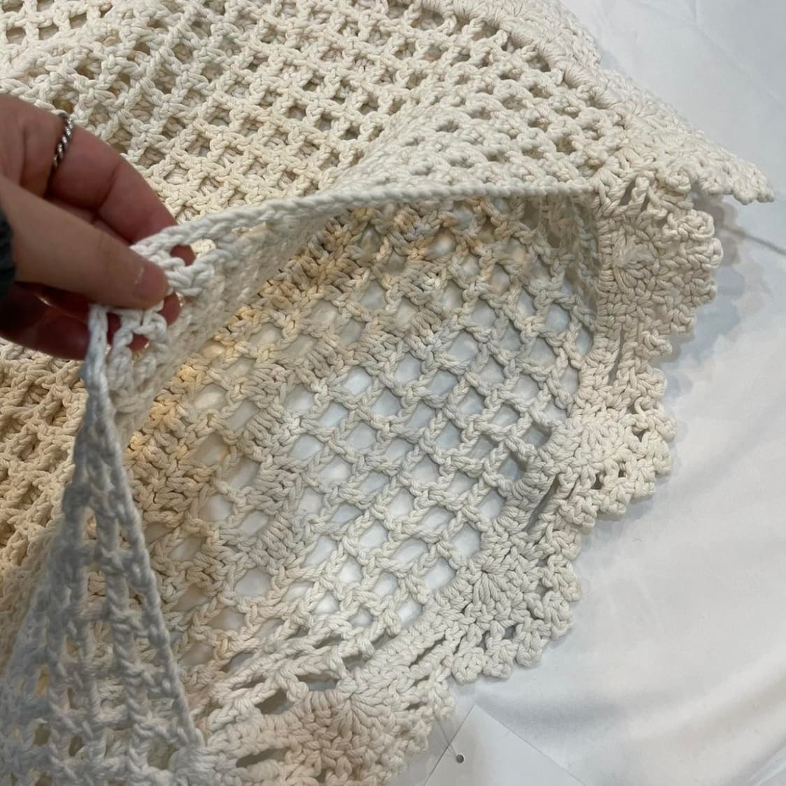 빈티지 크로쉐 뜨개 하트 사각매트 상품이미지3