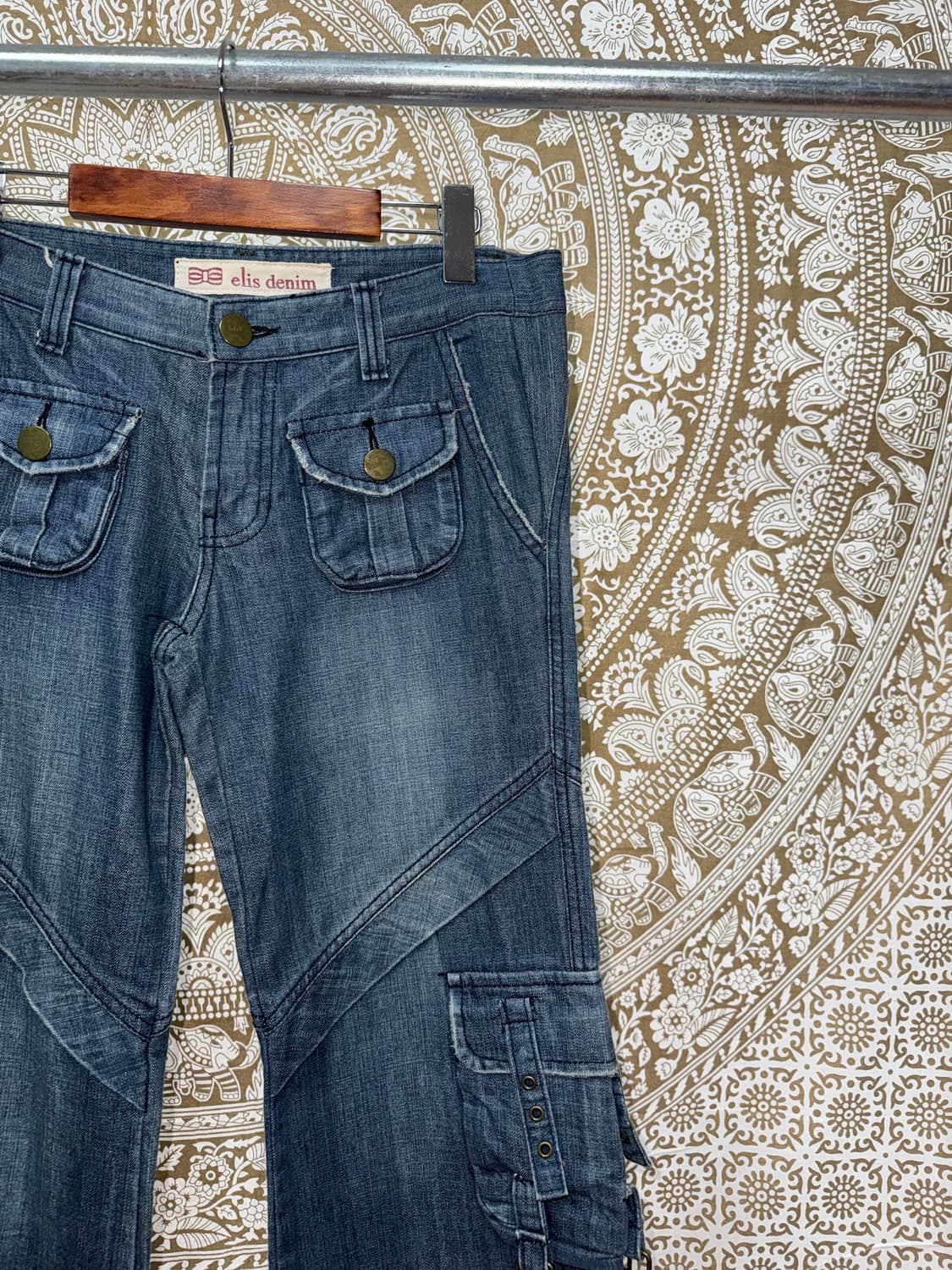 빈티지 여성 포켓 카고 데님팬츠  상품이미지4