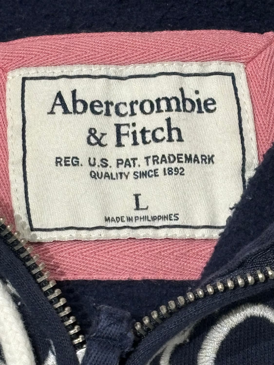 아베크롬비 네이비 빅로고 후드집업 상품이미지5