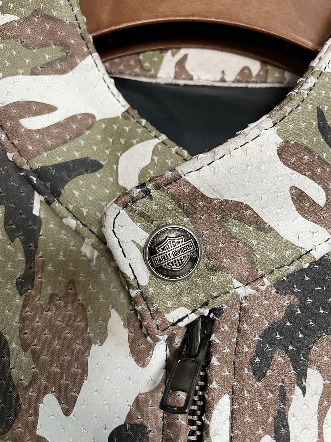 (105) 할리 커스텀 카모 소가죽 리얼레더 라이더자켓 상품이미지8