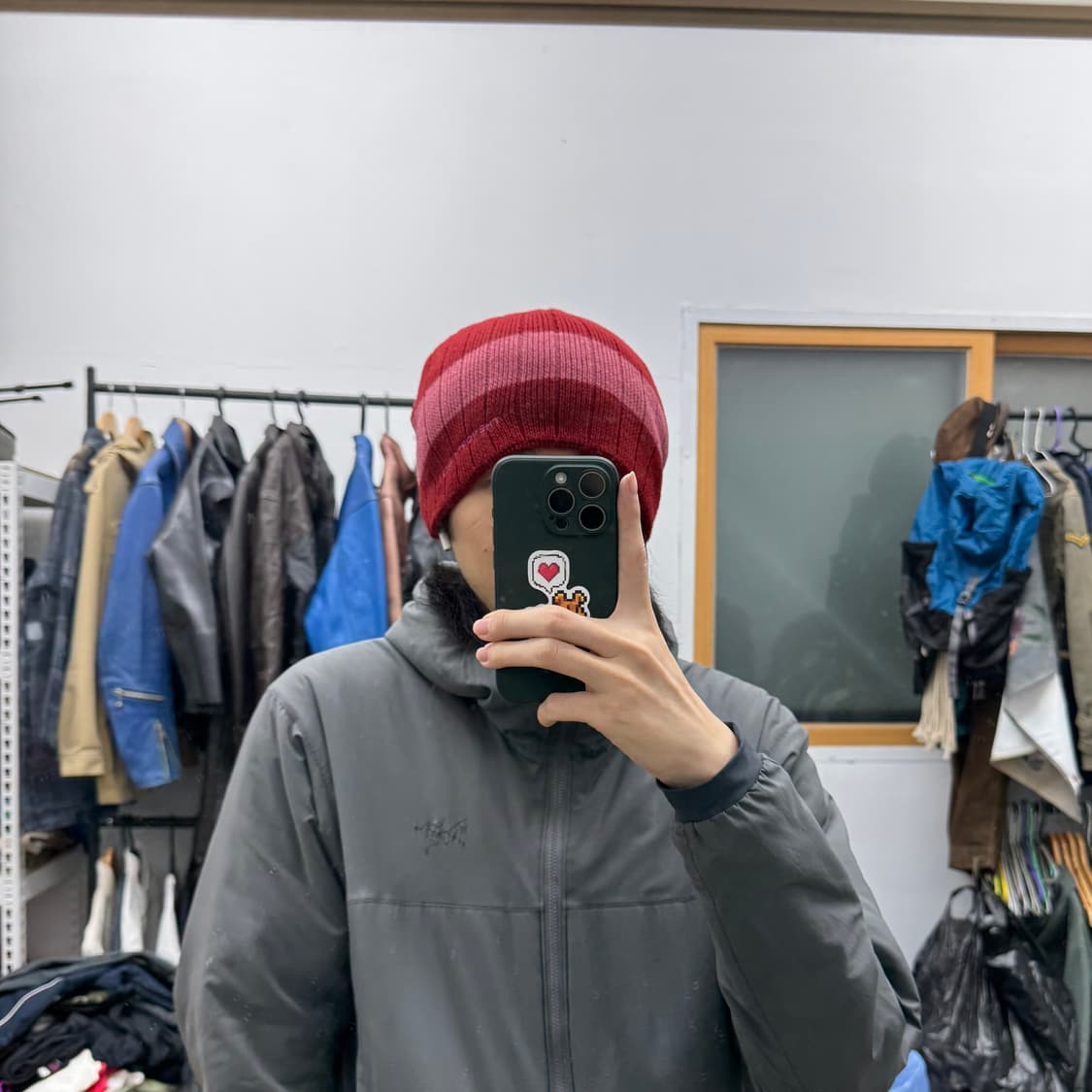 노스페이스 로고 라인 비니 상품이미지2