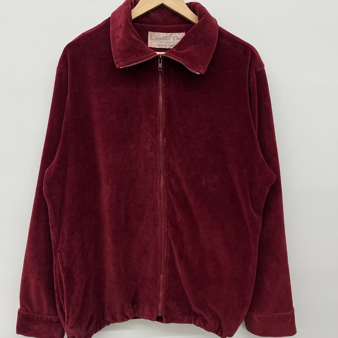 크리스챤 디올 벨벳 집업 자켓 버건디 남L 상품이미지2