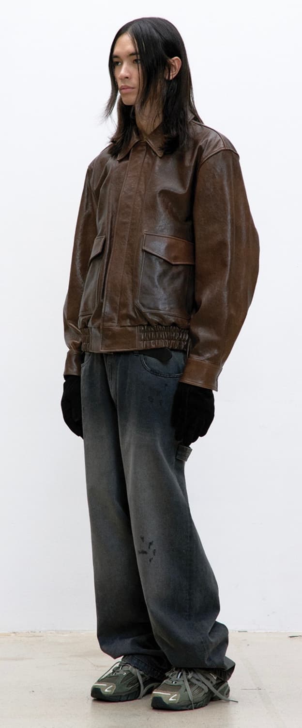 베지터블 레더 A-2 자켓 (브라운) 상품이미지3