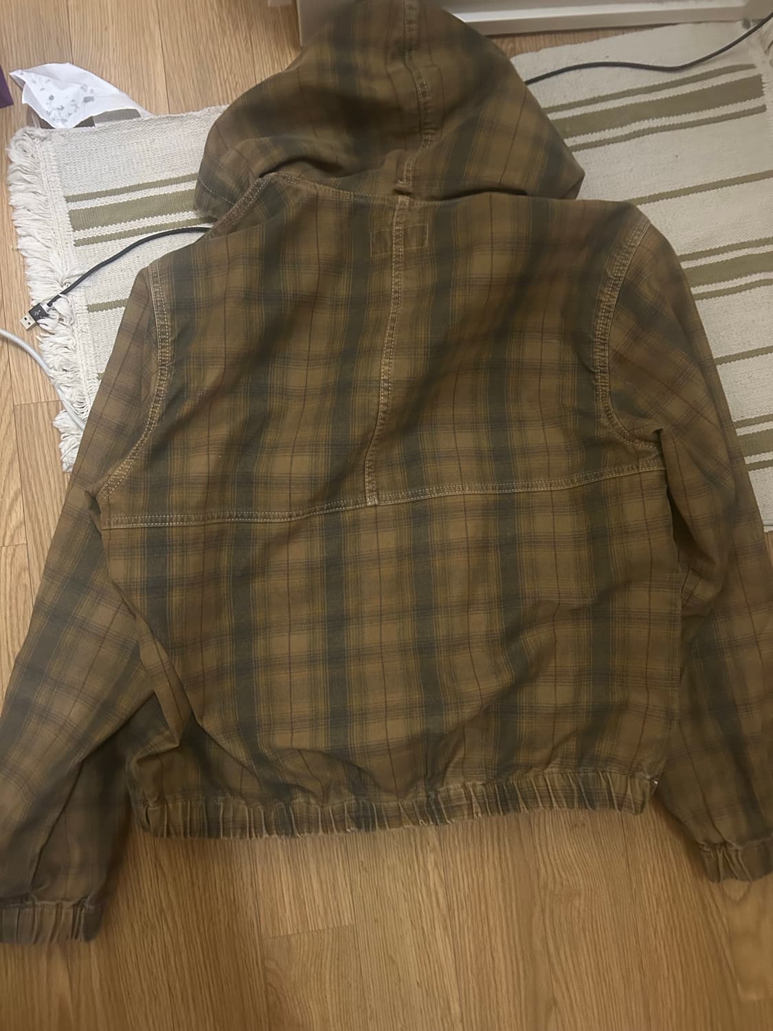 스투시 언라인드 플레이드 우니온 후드자켓 s사이즈 판매합미디 상품이미지2