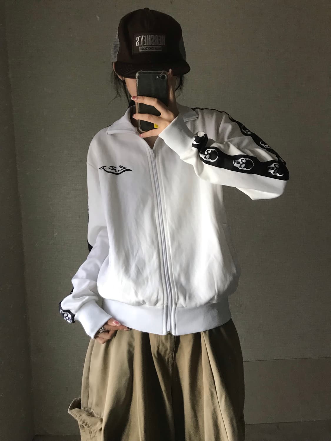 일본빈티지 스컬 트랙 져지 상품이미지1
