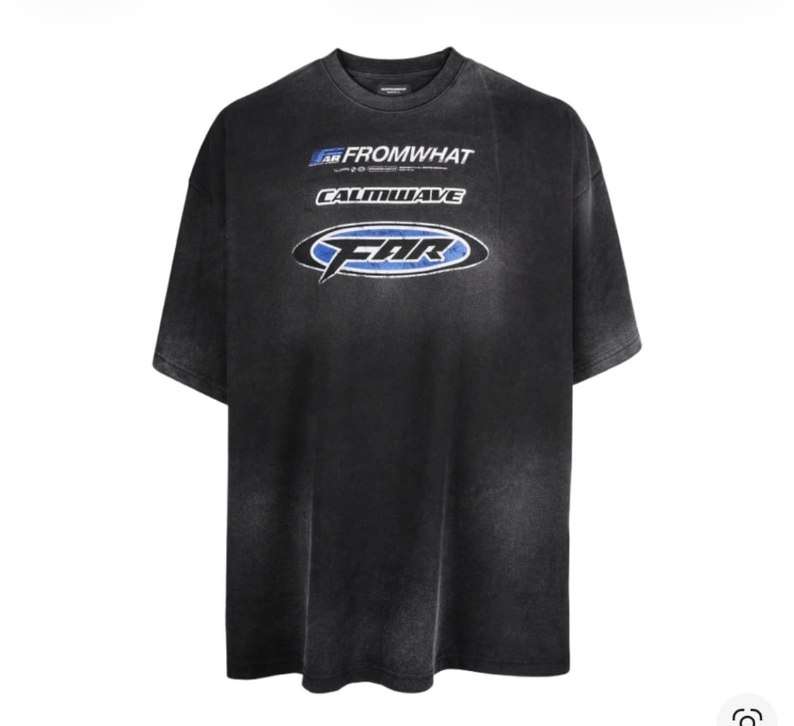 파프롬왓 파 워시드 로고 티셔츠 블랙 1사이즈 상품이미지1