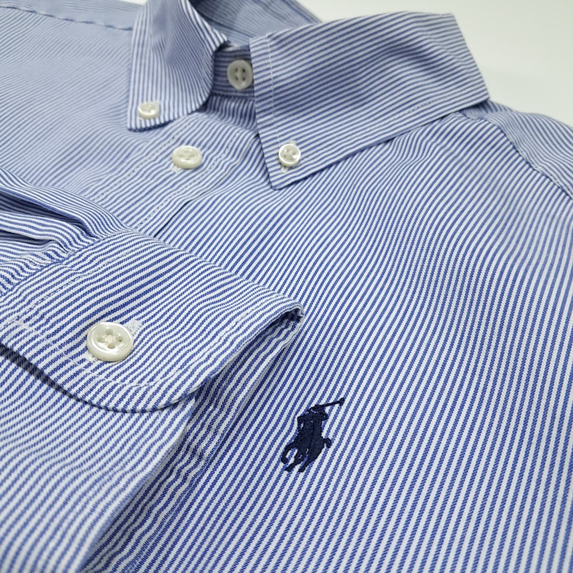 CL807 XL 폴로 00s 핀스트라이프 블루 셔츠 남방 상품이미지4