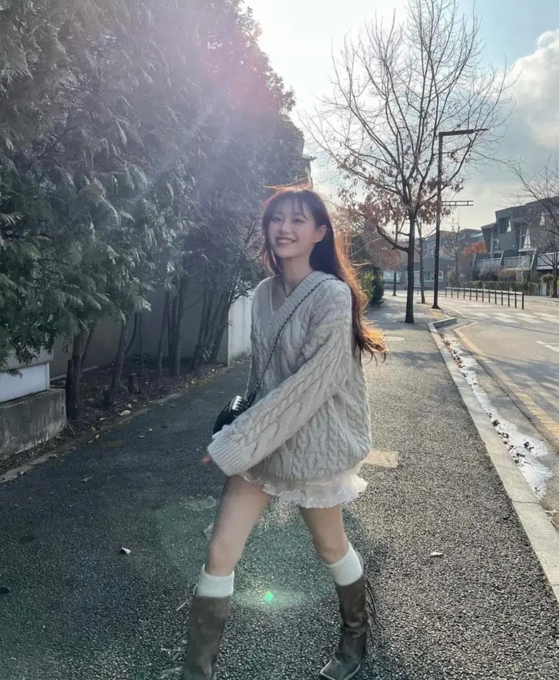 러프넥 튜튜 팬츠 스커트 크림 새상품 상품이미지3