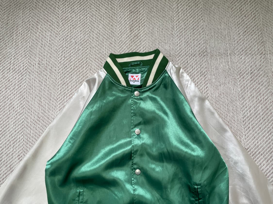 빈티지 새틴 바시티 스냅 자켓 상품이미지3