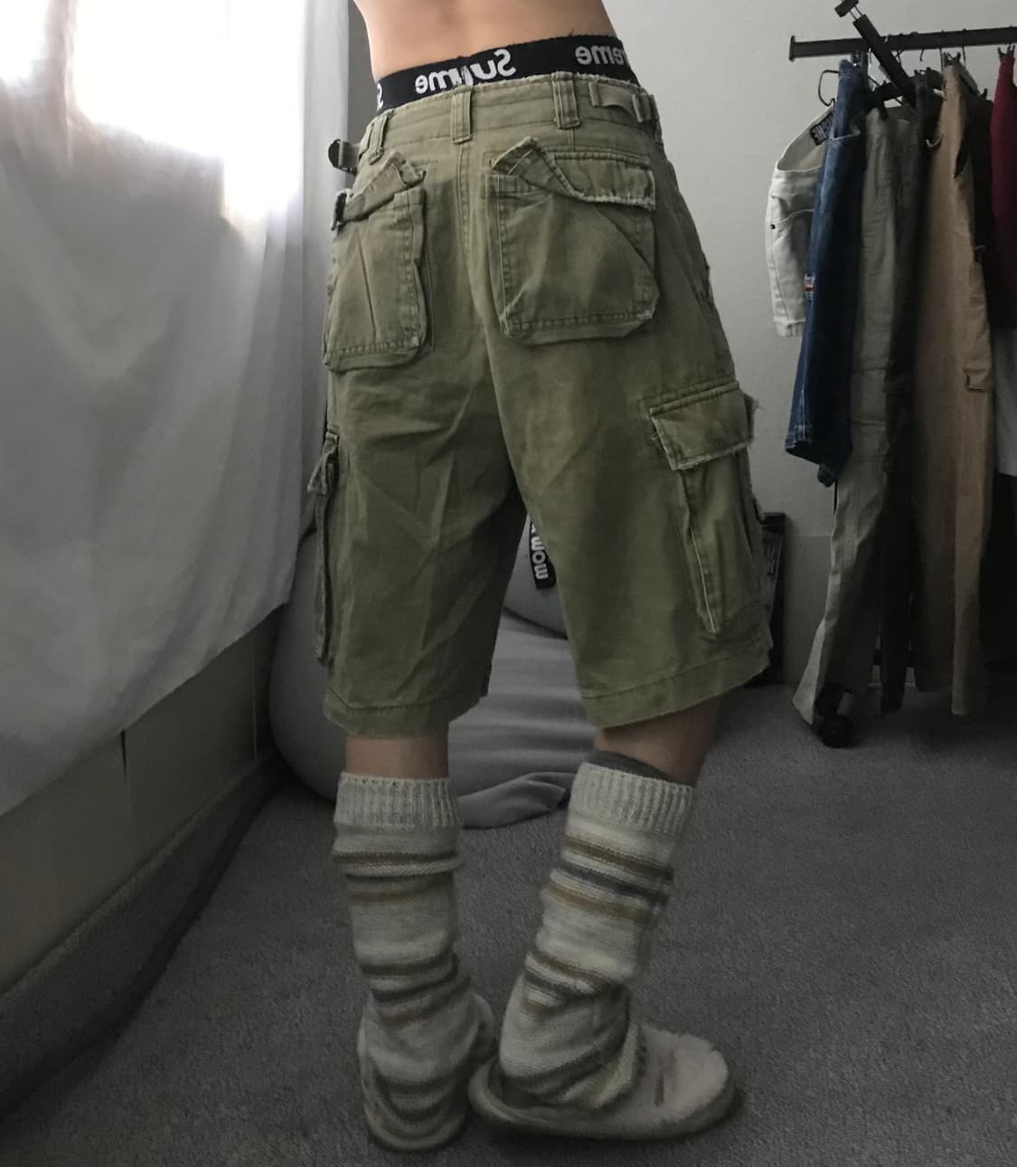 카키 와이드핏 버뮤다팬츠 상품이미지3