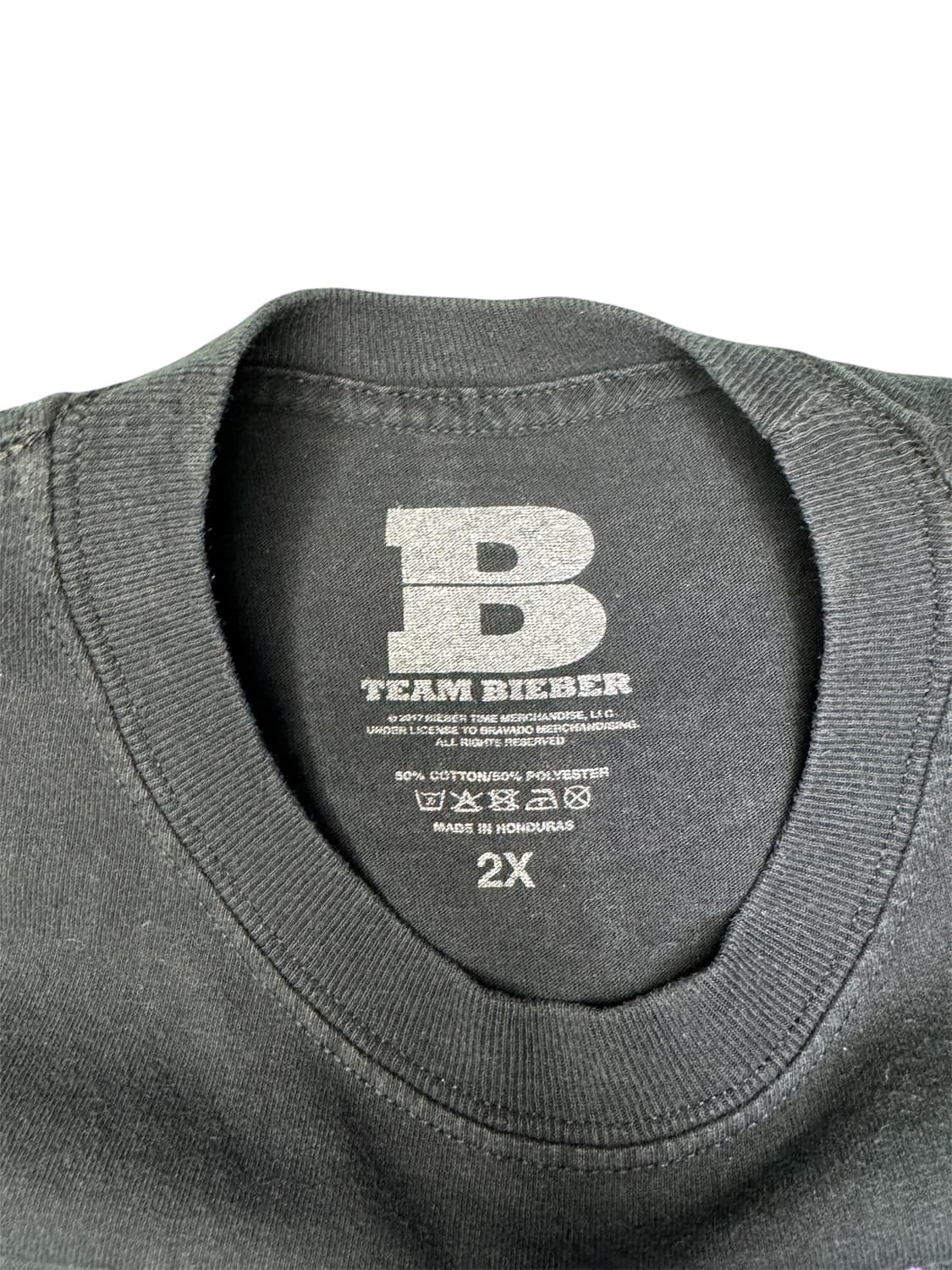 빈티지 저스틴 비버 스타디움투어 TEAM 그래픽 티셔츠 2XL 상품이미지3