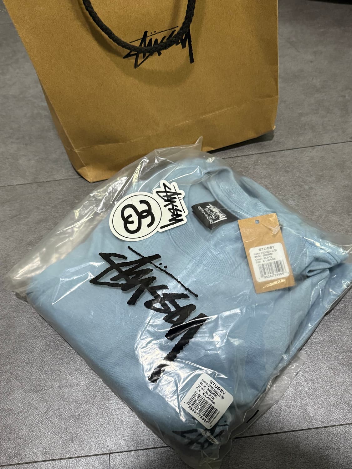 스투시 서울 롱슬리브 새상품xl 슬레이트 상품이미지4