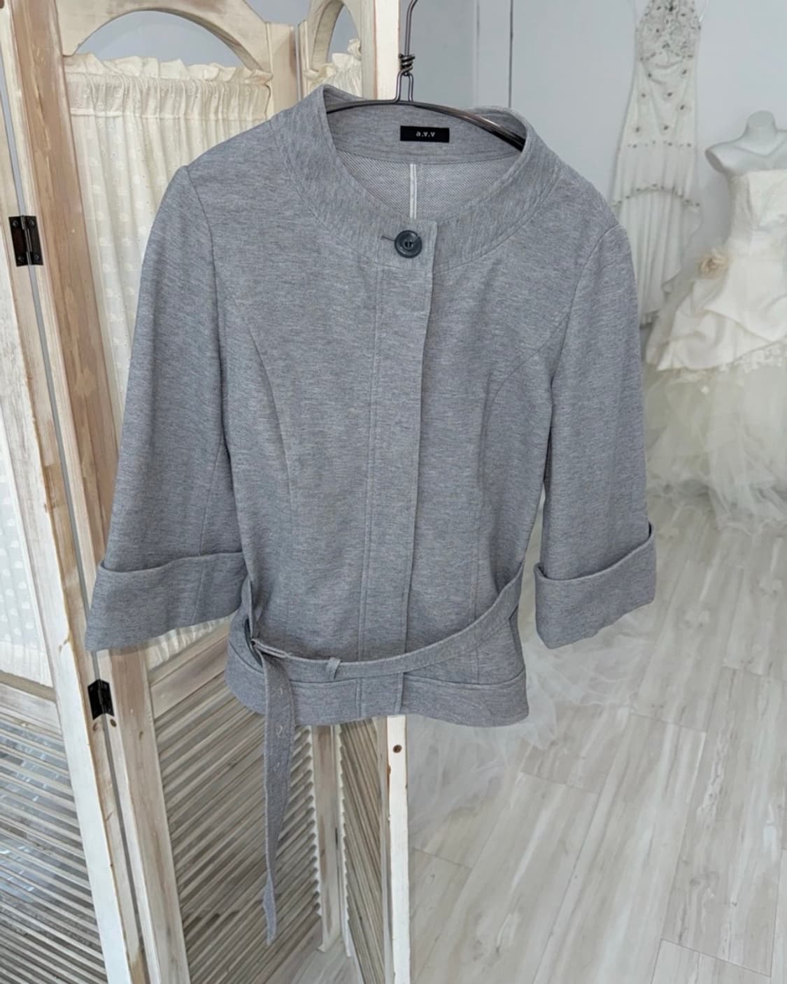 Light gray cotton half coat 상품이미지6