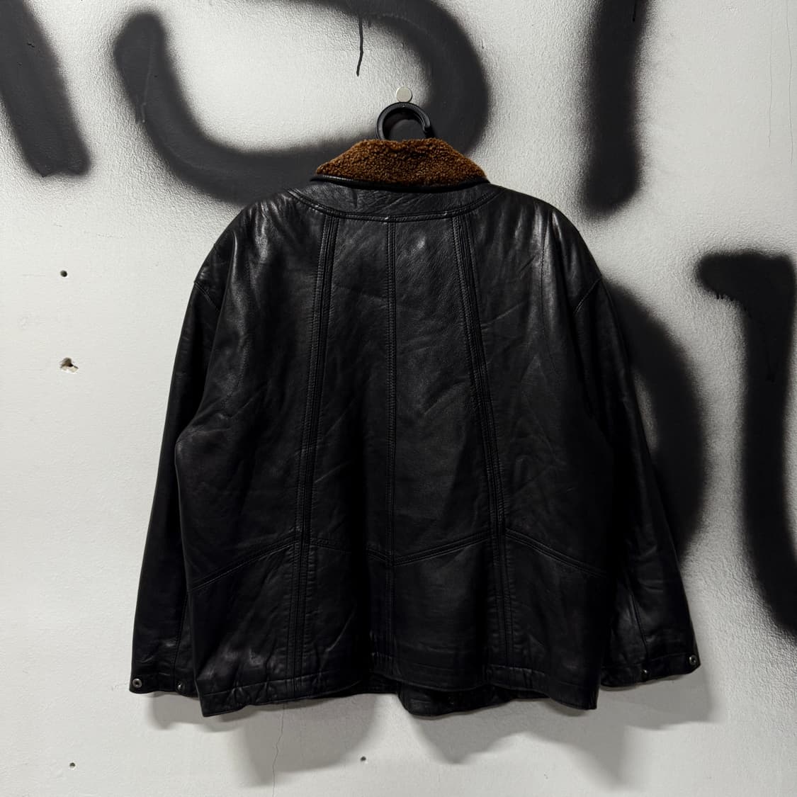 VTG 빈티지 100% 양가죽 퍼 카라 디테일 웨스턴 싱글 레더 자켓 상품이미지2