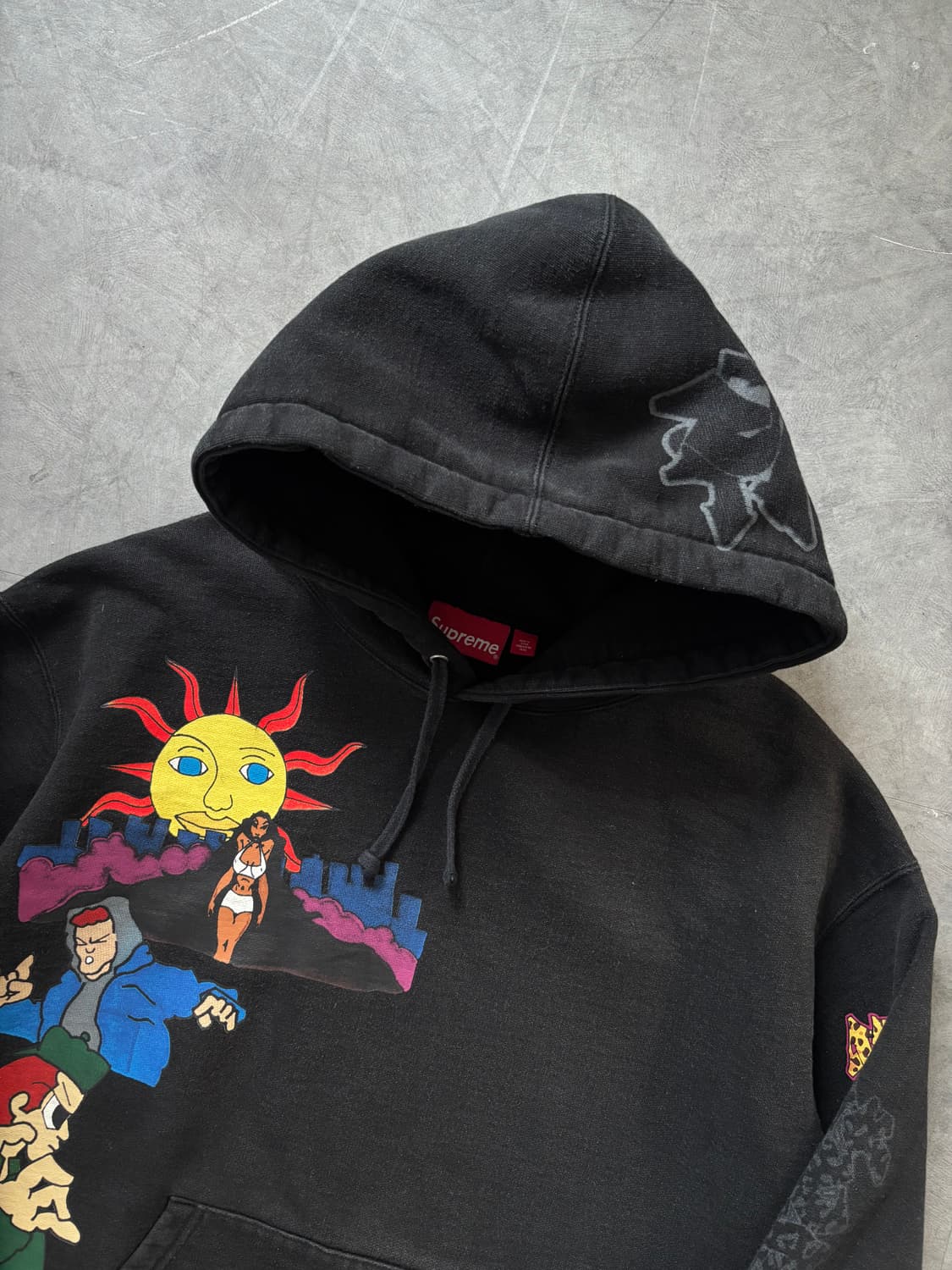 Supreme 슈프림 23FW 선 라이즈 블랙 후드티 상품이미지5