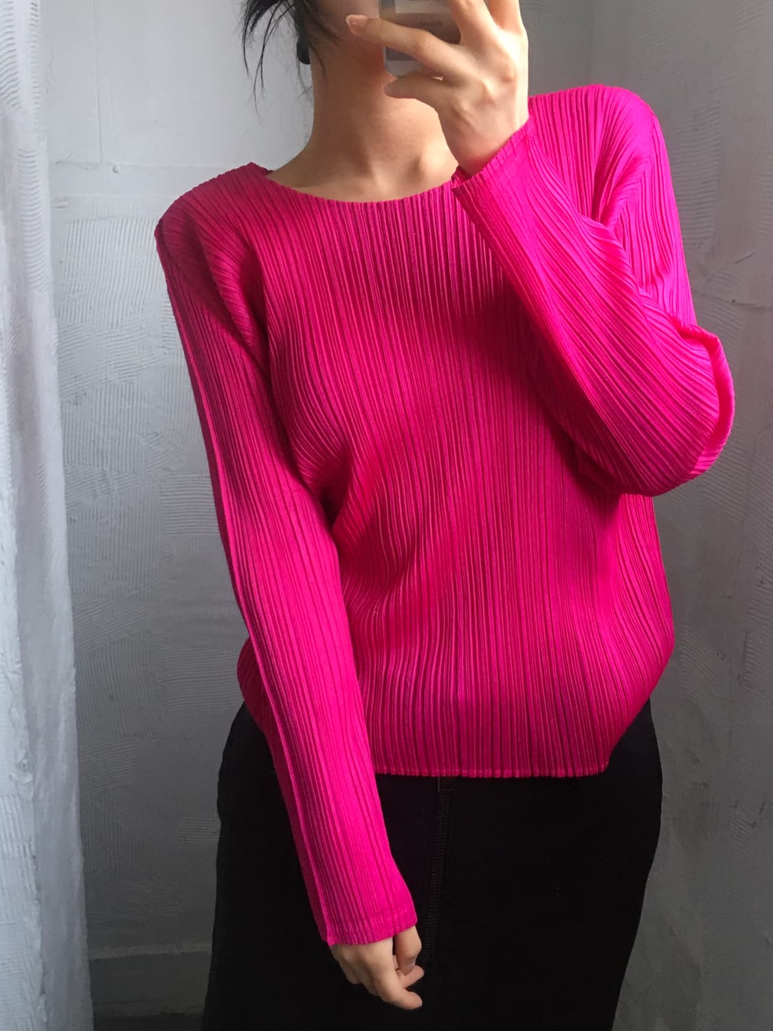 Pleats Please 플리츠플리즈 핑크 롱슬리브  상품이미지1