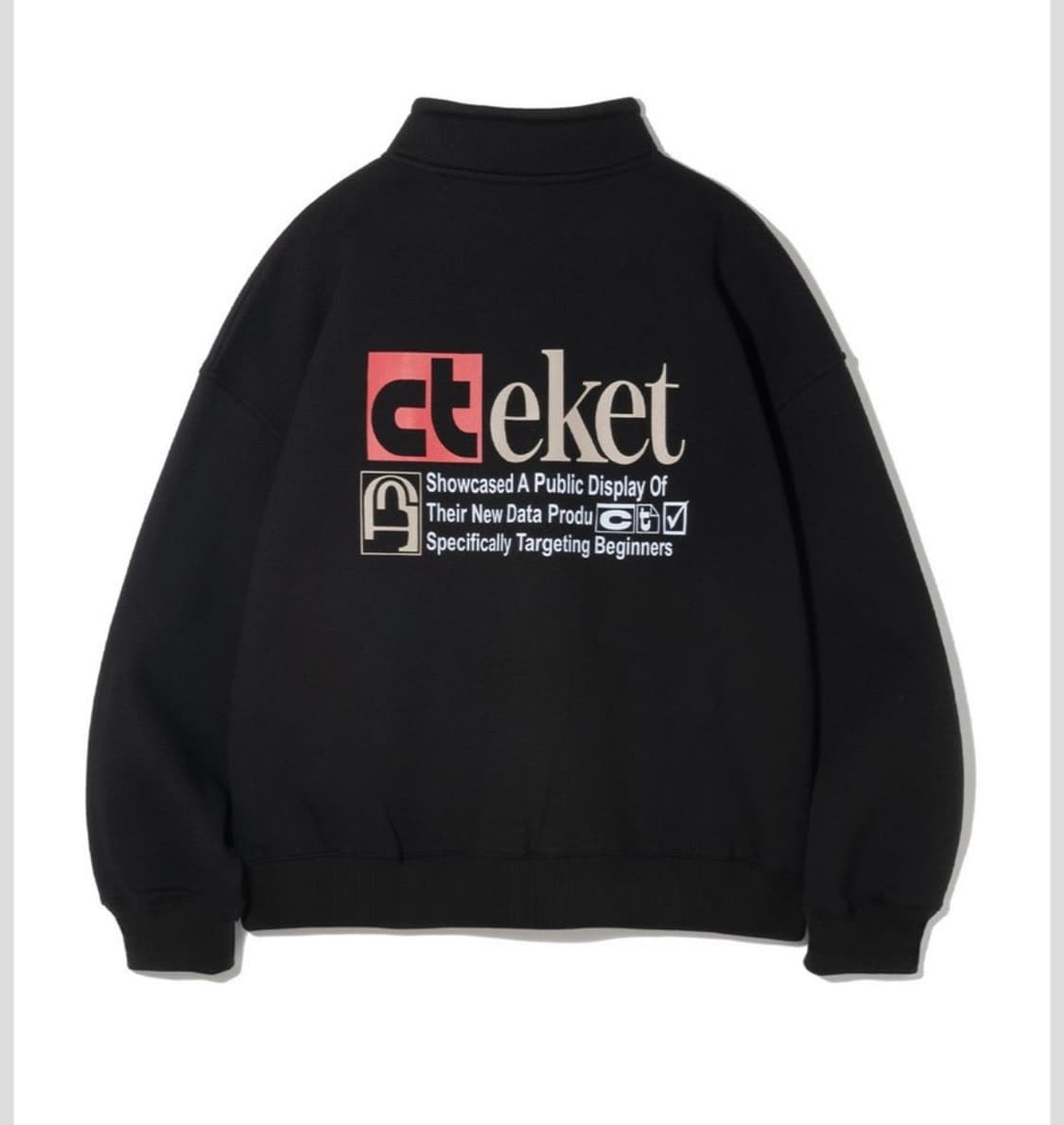 테켓 plan half zip-up sweatshirt black 상품이미지1