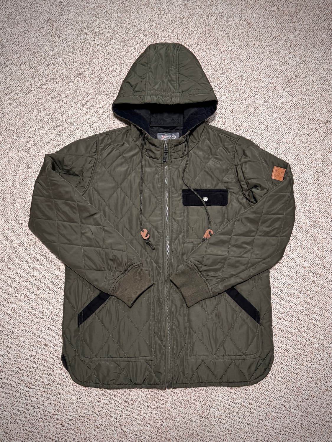 아웃도어프로덕츠 퀼팅 후드 자켓 L 카키 상품이미지3