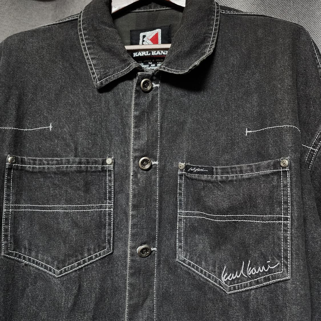 KARL KANI 코튼 밀리터리 빅셔츠자켓 상품이미지4