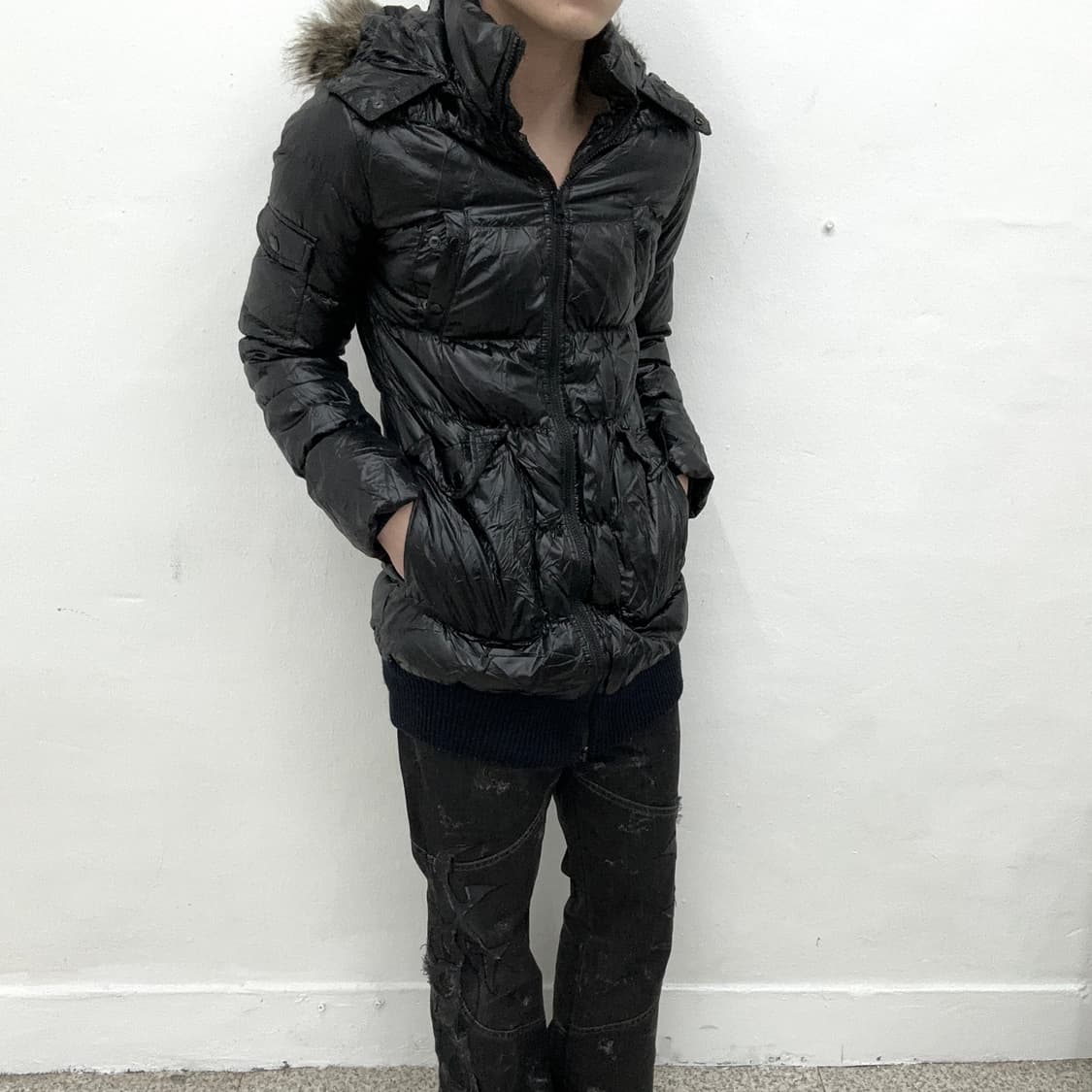Glossy fur padding jacket  상품이미지2