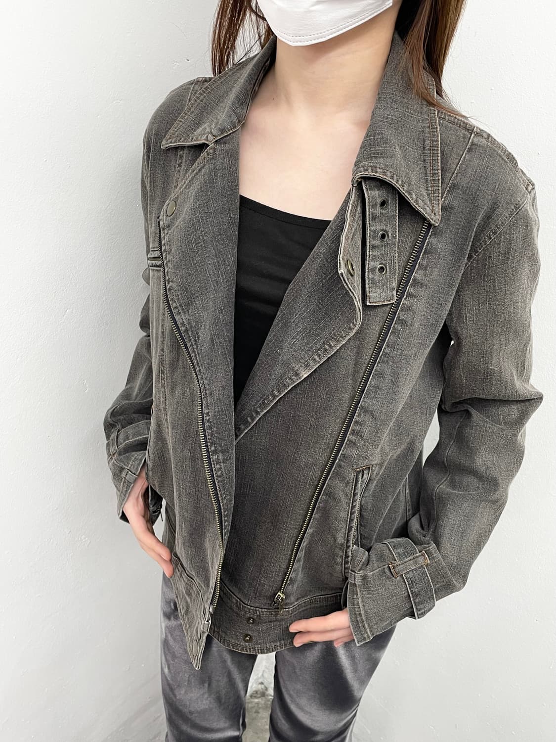 흑청 라이더 버클 자켓 상품이미지2