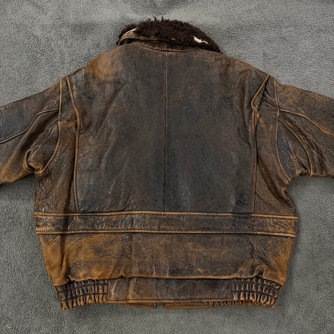 [ 정품/L ] Lee 리 쌍방울 빈티지 G1 레더 가죽 봄버자켓 상품이미지4