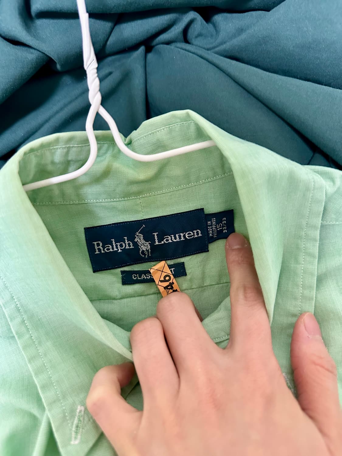 polo 빈티지 폴로 긴팔 셔츠 클래식핏 그린 민트 상품이미지6