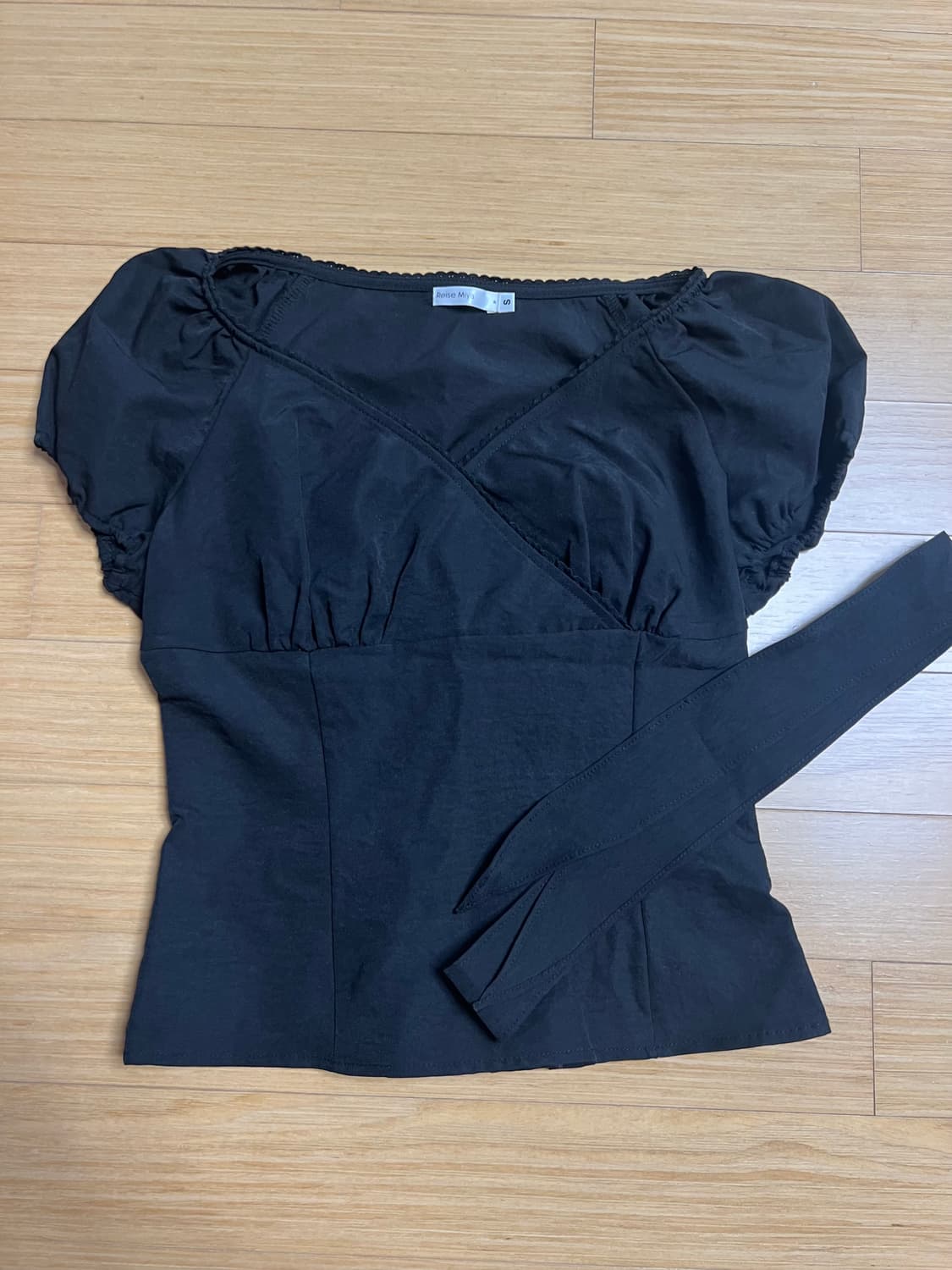 레이즈미야 코우키 타이 랩블라우스 블랙 S 상품이미지6