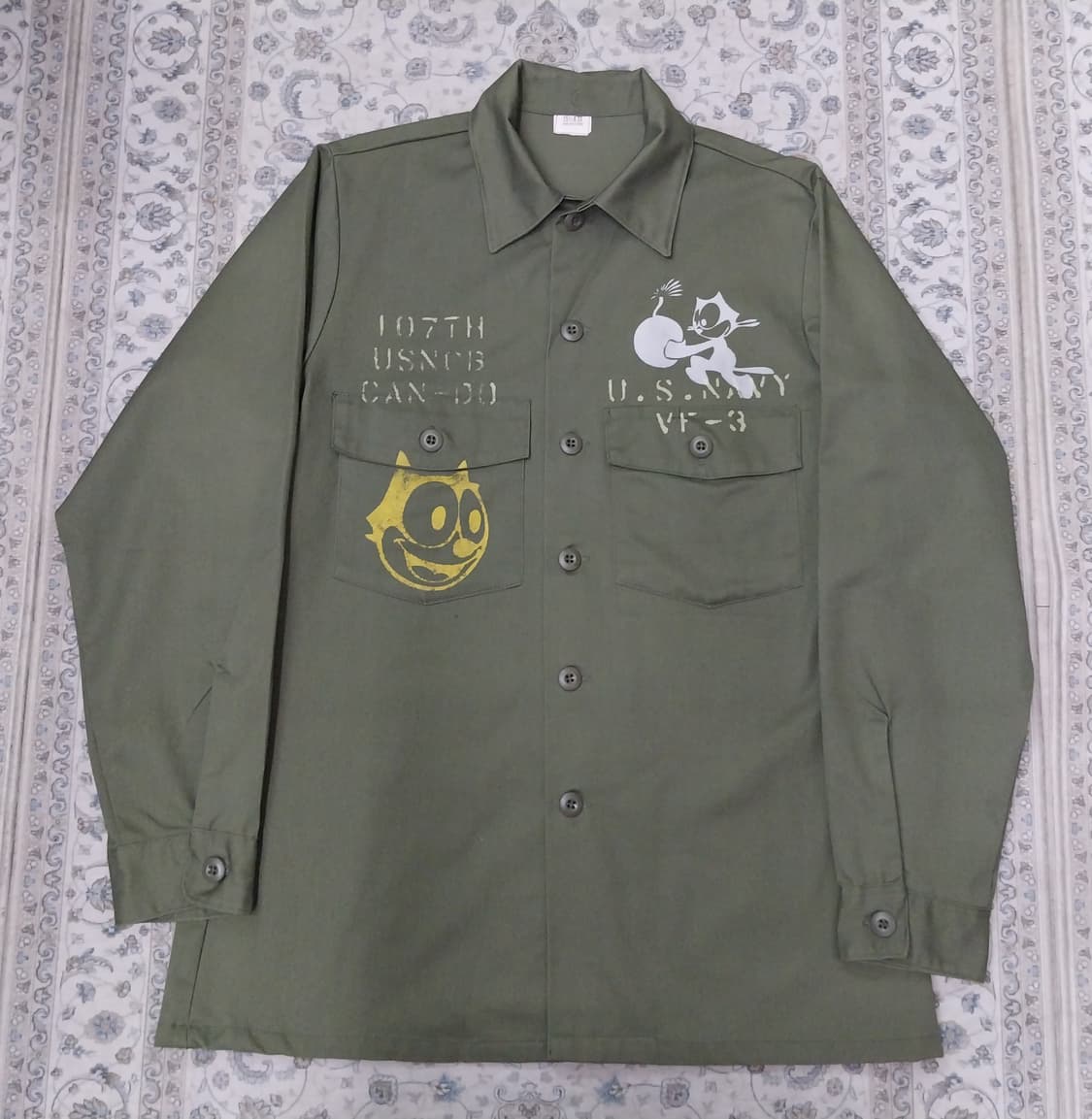 OG-507 펠릭스 더 캣 프린팅 밀리터리셔츠 상품이미지1