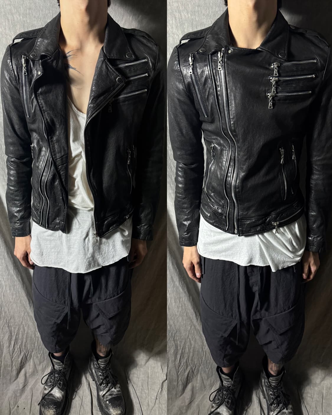 Multi Zip Asymmetric Lambskin Jacket  상품이미지1