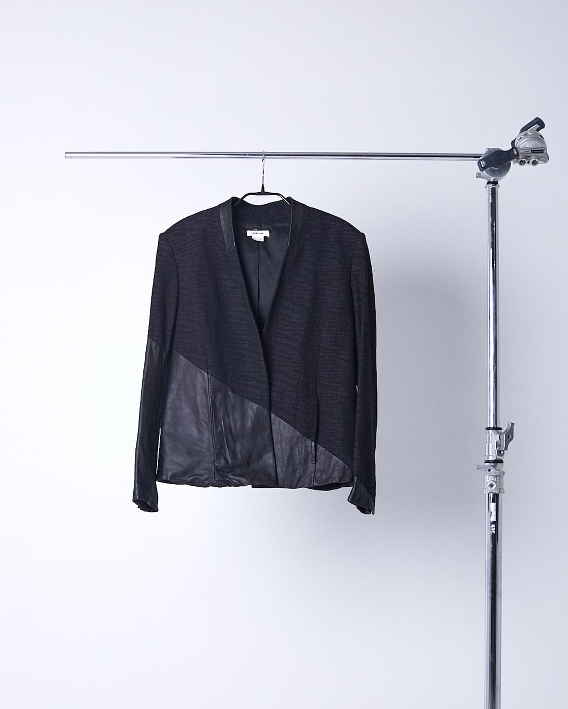 Lamb Skin Mixed Blazer Jacket 상품이미지1