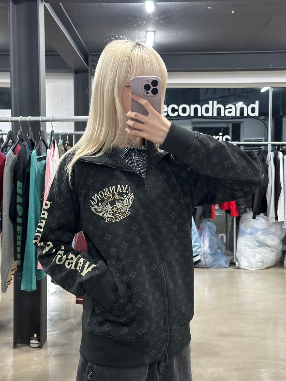 벤슨 모노그램 패턴 져지 재킷 상품이미지1