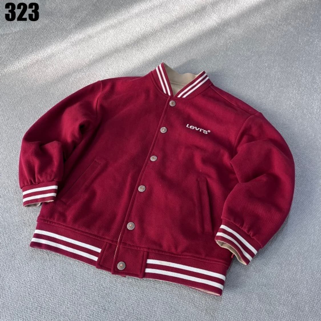 리바이스 양면 베이지 레드 야구 잠바  상품이미지2
